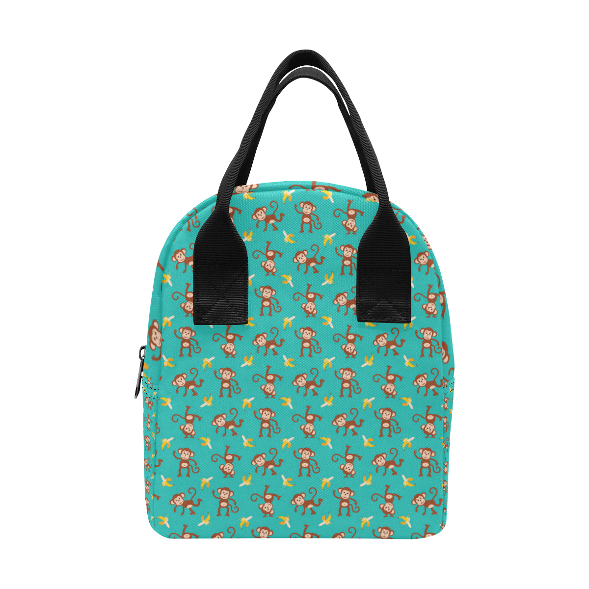 Monkey Banana Design Themed Print Insulated Lunch Bag