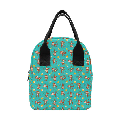 Monkey Banana Design Themed Print Insulated Lunch Bag