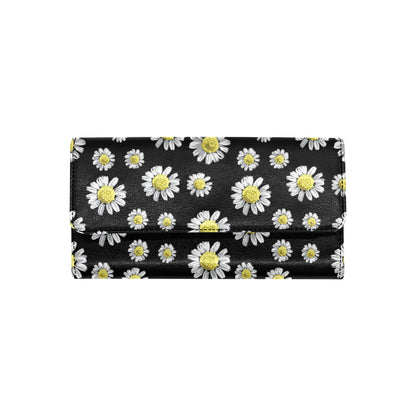 Daisy Pattern Print Design DS01 Women's Trifold Wallet