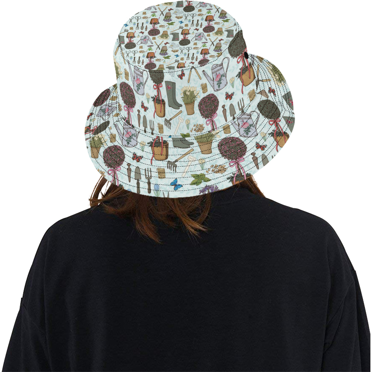 Gardening Pattern Print Design G01 Unisex Bucket Hat