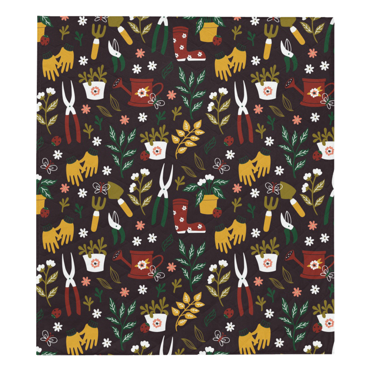 Gardening Pattern Print Design G05 Premium Quilt