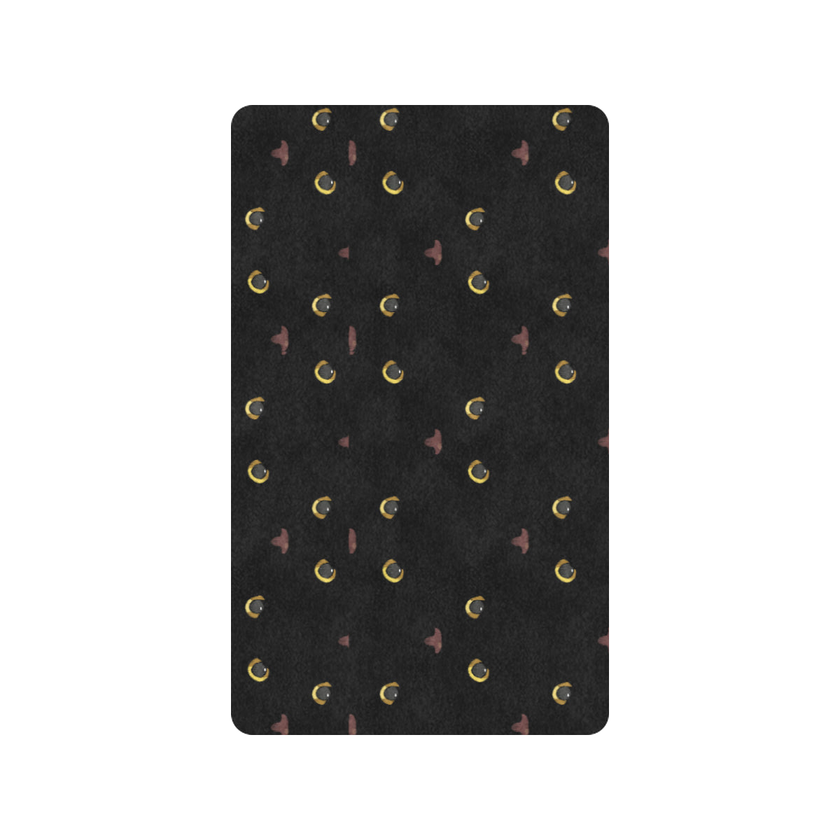Black Cat Face Print Pattern Rubber Doormat