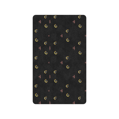 Black Cat Face Print Pattern Rubber Doormat