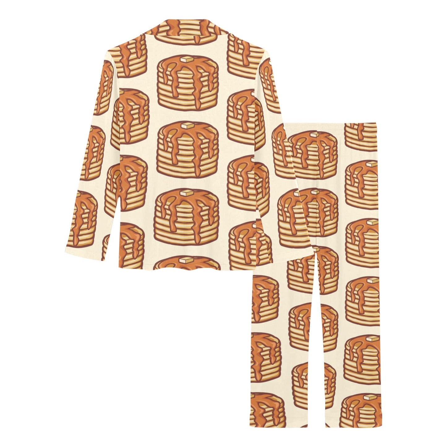 Pancake Pattern Print Design A02 Women's Long Pajama Set