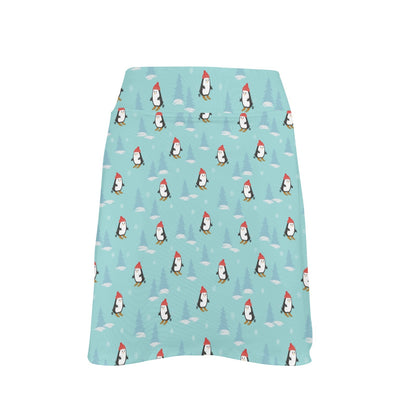 Ski Penguin Print Design LKS304 17" Golf & Pickleball Skort with Pockets