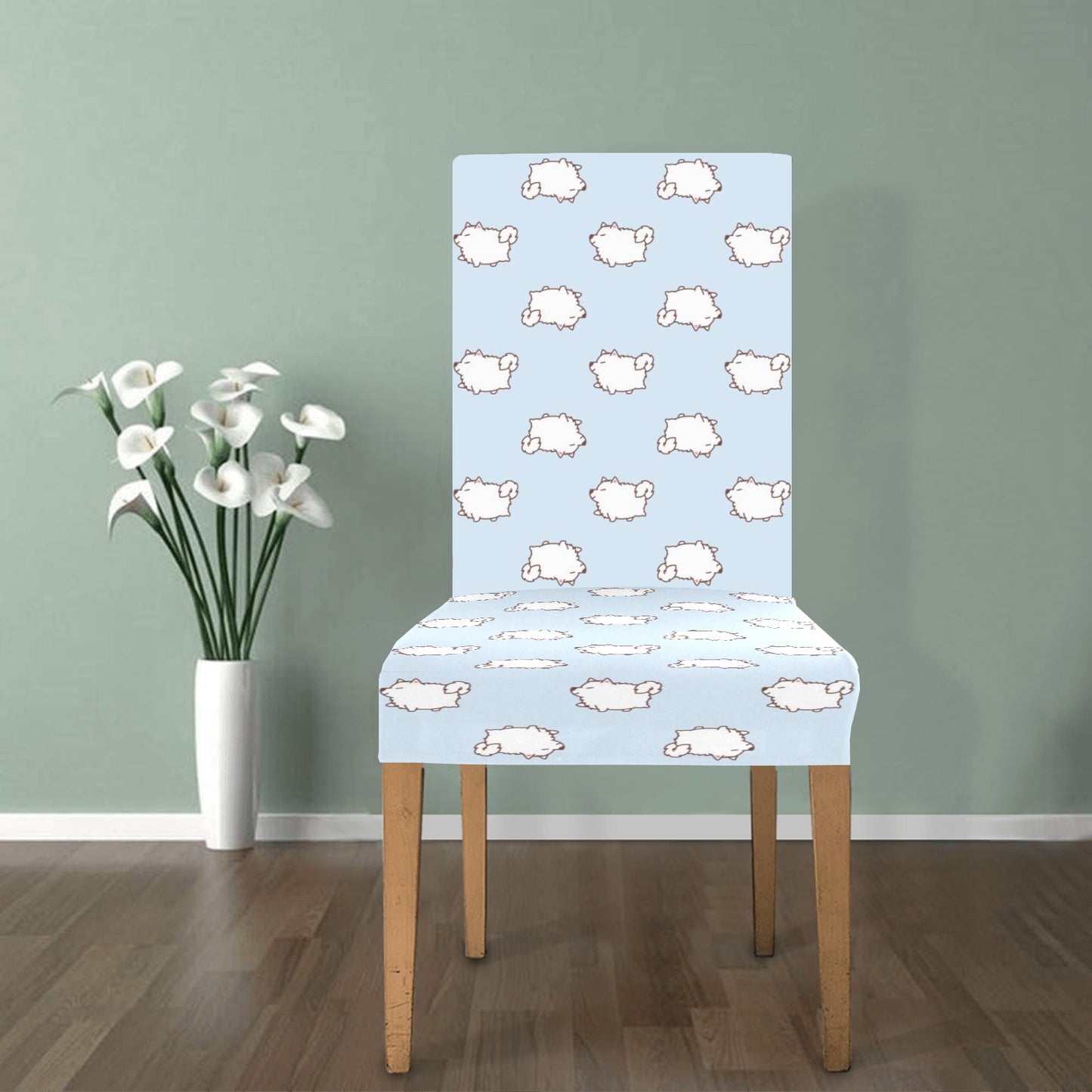 Samoyeds Print Design LKS301 Dining Chair Slipcover