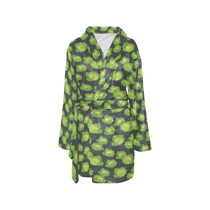 Cabbage Pattern Print Design 01 Women's Fleece Robe