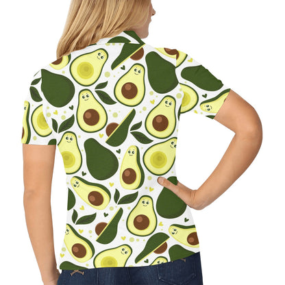 Avocado Pattern Print Design AC06 Women's Polo Shirt