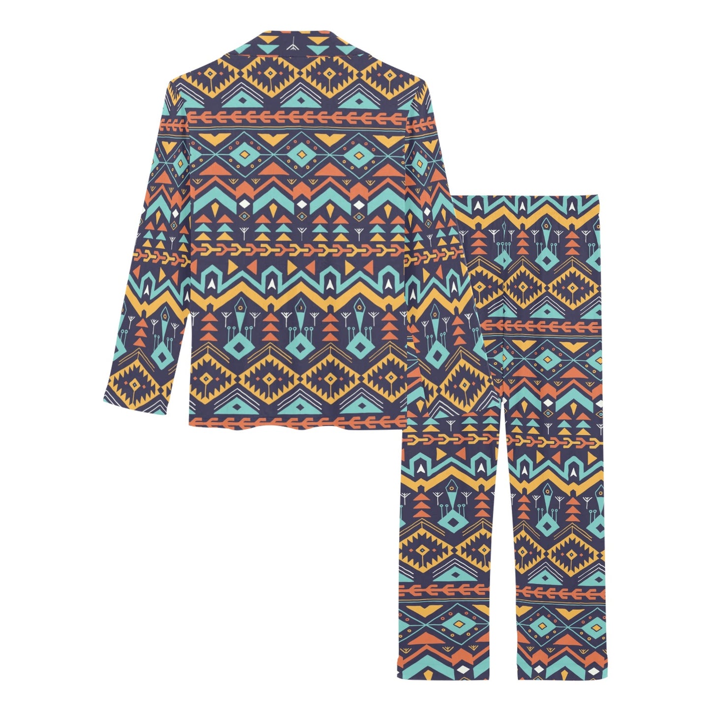 Aztec Style Print Pattern Women's Long Pajama Set