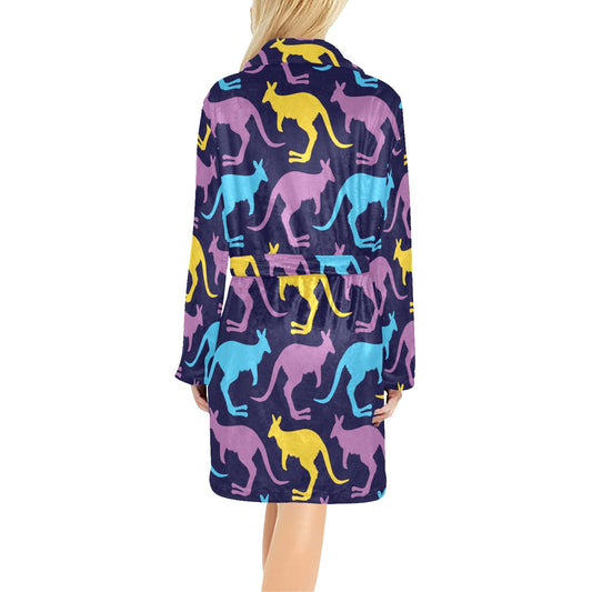 Kangaroos Pattern Print Design 02 Women's Fleece Robe