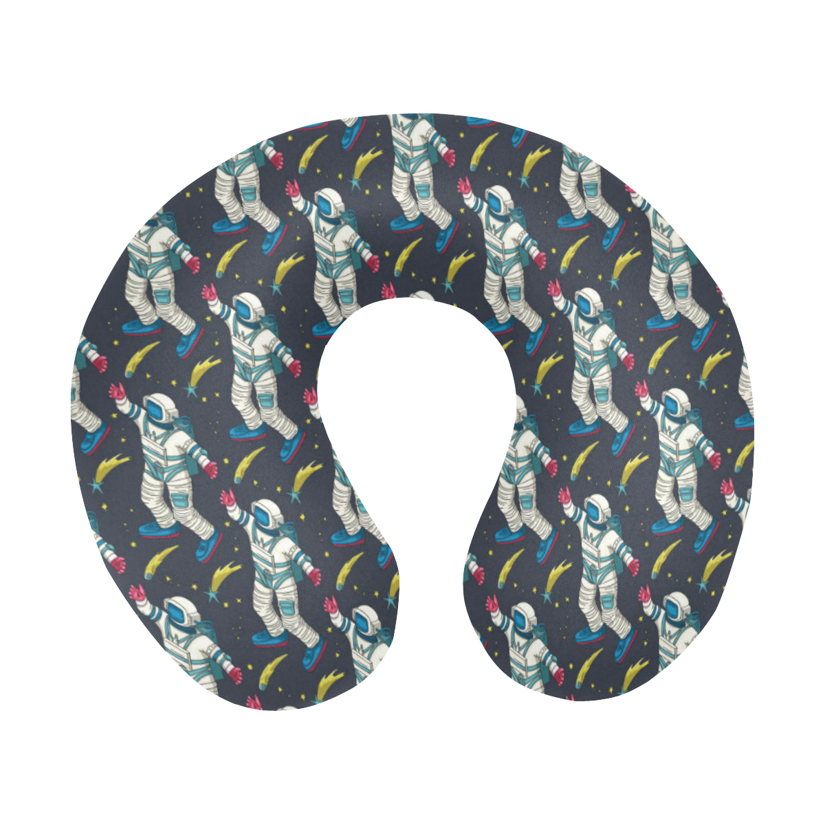 Astronaut Pattern Print Design 04 U-Shaped Travel Neck Pillow