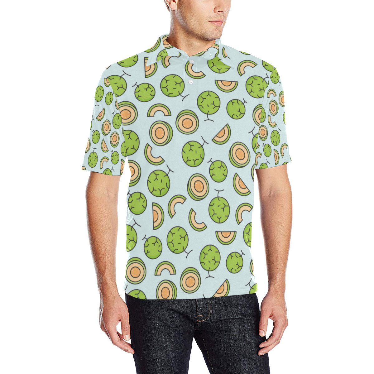 Cantaloupe Pattern Print Design 02 Men Polo Shirt