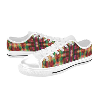 Tie Dye Print Design LKS301 Women's White Low Top Shoes