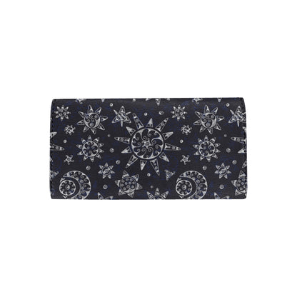 Sun Moon Pattern Women's Trifold Wallet