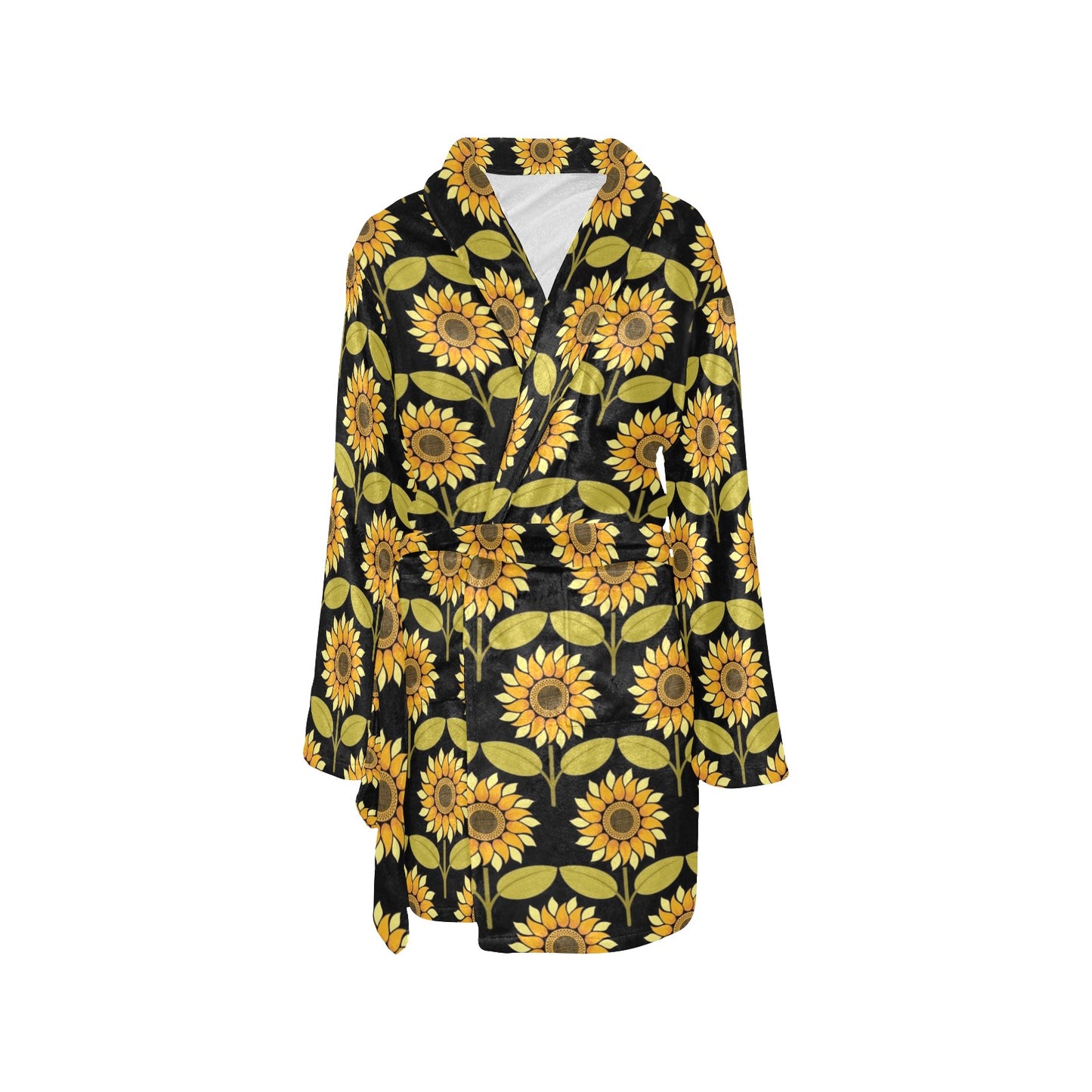 Sunflower Pattern Print Design SF015 Women's Fleece Robe