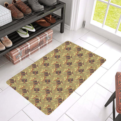 Western Cowboy Themed Rubber Doormat