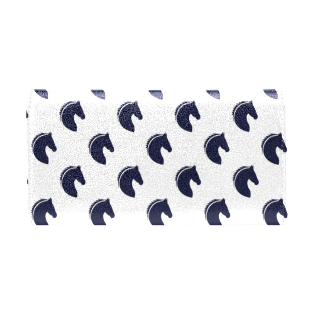 Horse Head Print Design LKS303 Women's Trifold Wallet