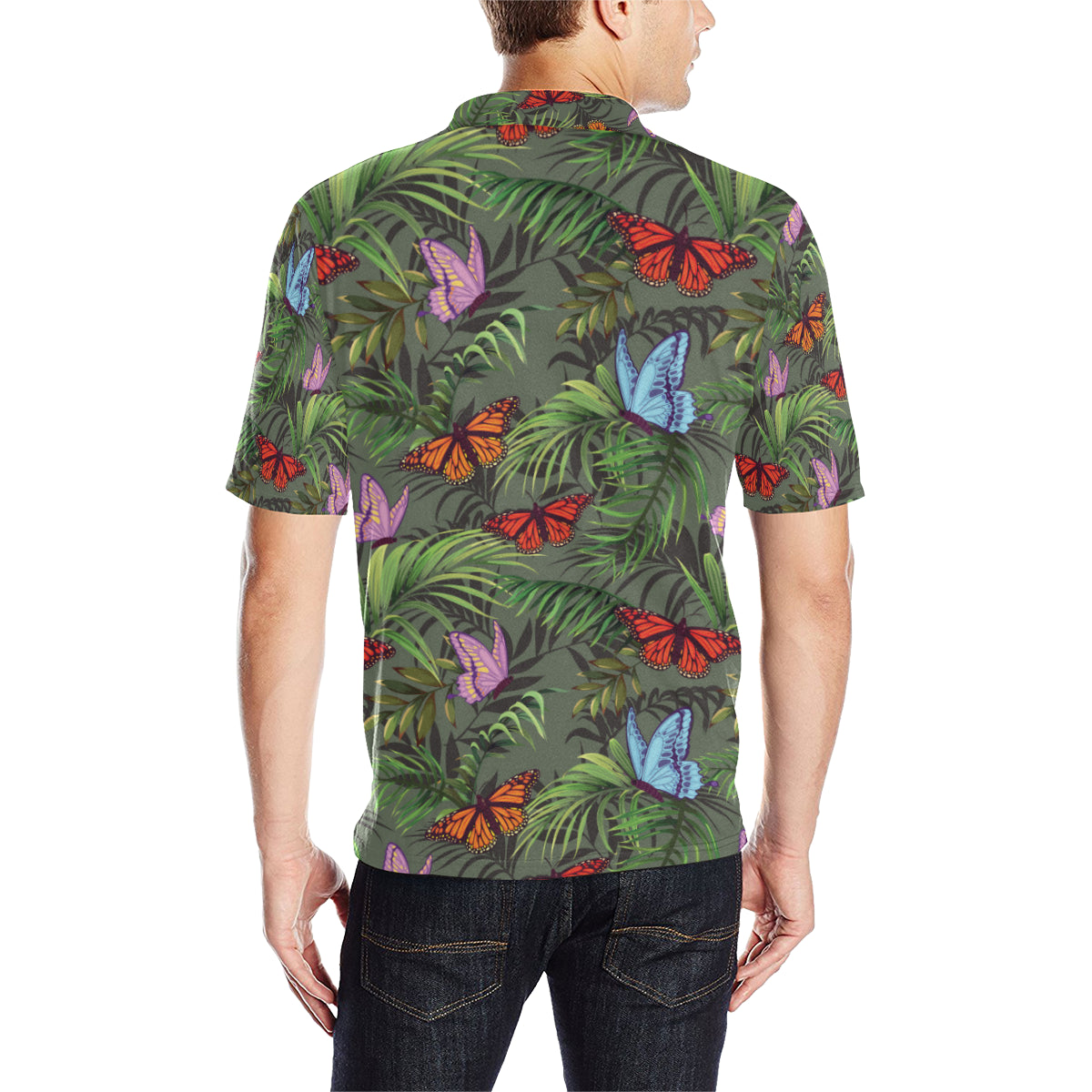 Monarch Butterfly Pattern Print Design 04 Men Polo Shirt