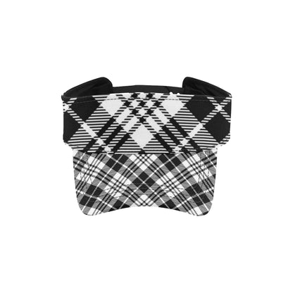 Plaid Black White Pattern Print Design A02 Unisex Sun Visor
