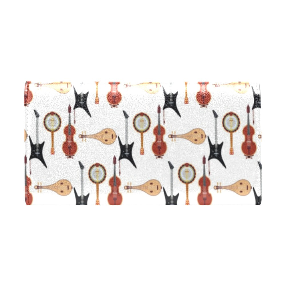 Banjo Print Design LKS403 Women's Trifold Wallet
