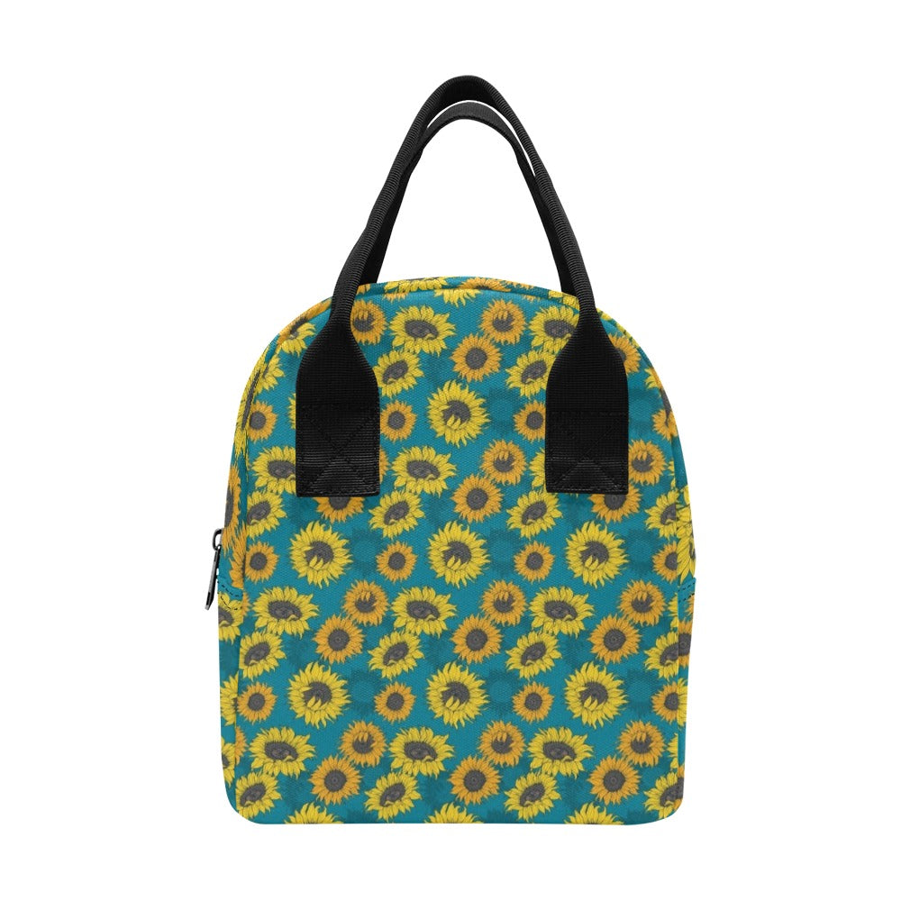 Sunflower Print Design LKS301 Insulated Lunch Bag