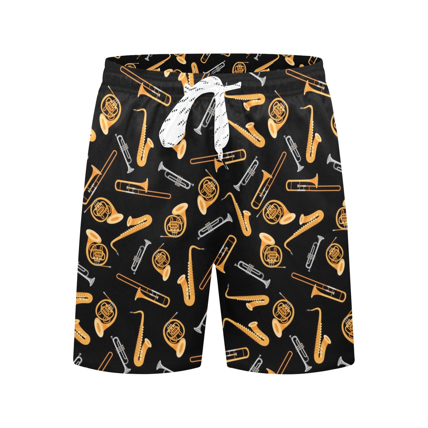 Saxophone Print Design LKS403 Men's Swim Trunks Beach Shorts