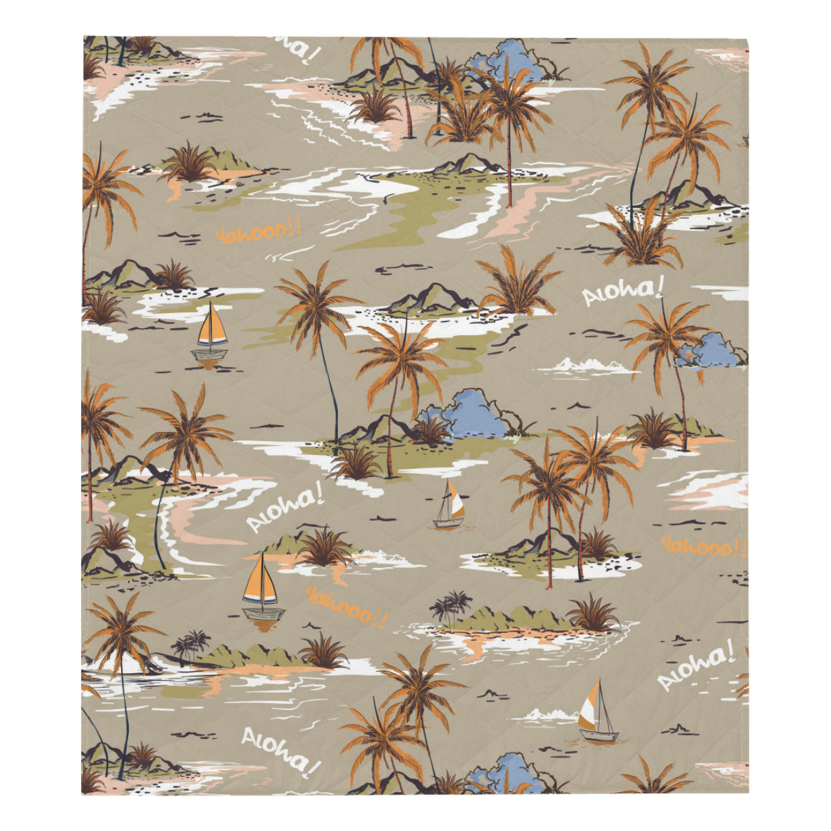 Pacific island Pattern Print Design A05 Premium Quilt