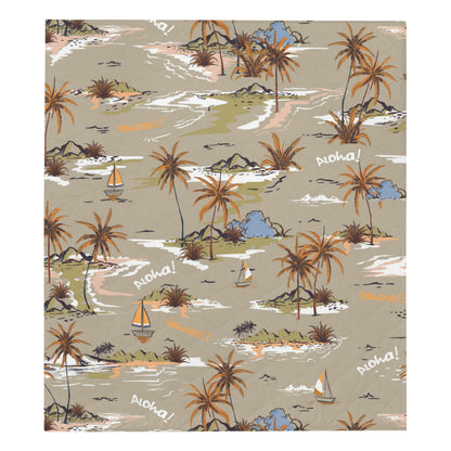 Pacific island Pattern Print Design A05 Premium Quilt