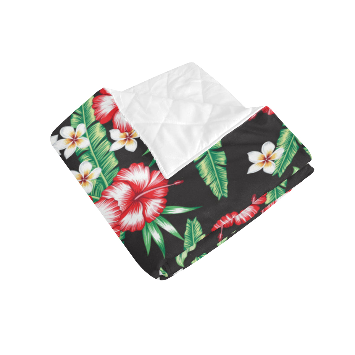 Hawaiian flower tropical leaves Premium Quilt