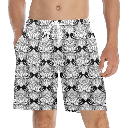 Lotus Mandala Print Pattern Men's Swim Trunks Beach Shorts