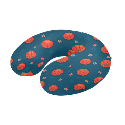 Basketball Pattern Print Design 02 U-Shaped Travel Neck Pillow