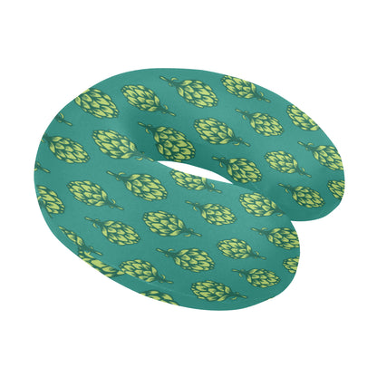 Artichoke Pattern Print Design 04 U-Shaped Travel Neck Pillow