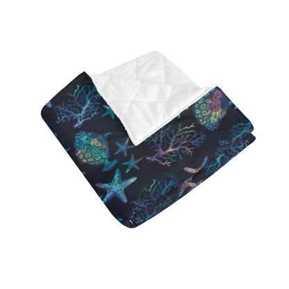 Starfish Pattern Print Design 01 Premium Quilt