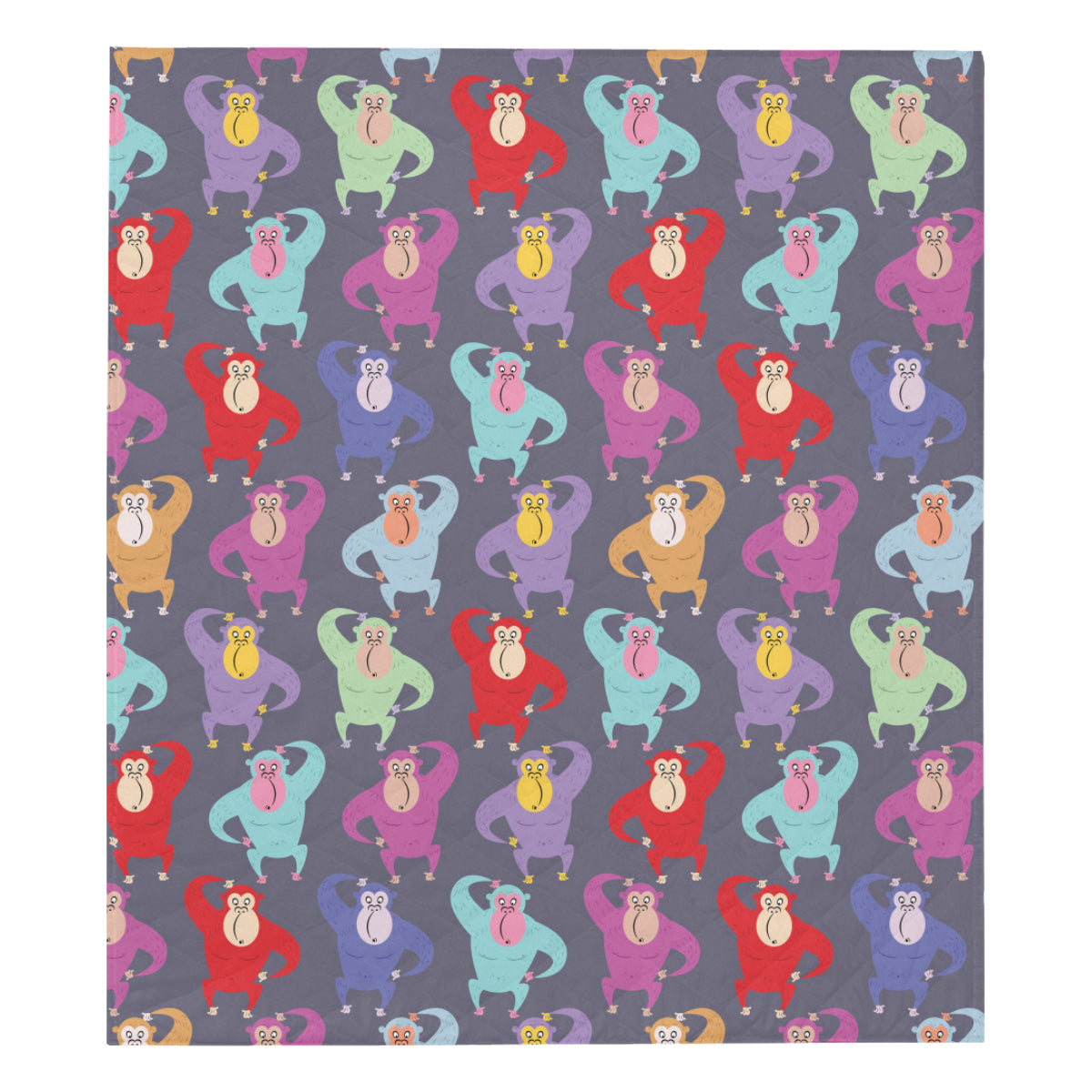 Chimpanzee Pattern Print Design 03 Premium Quilt