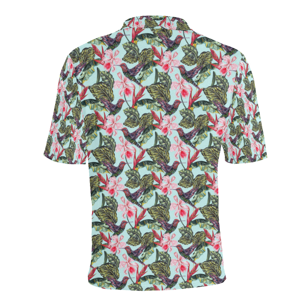 Hummingbird Cute Themed Print Men Polo Shirt
