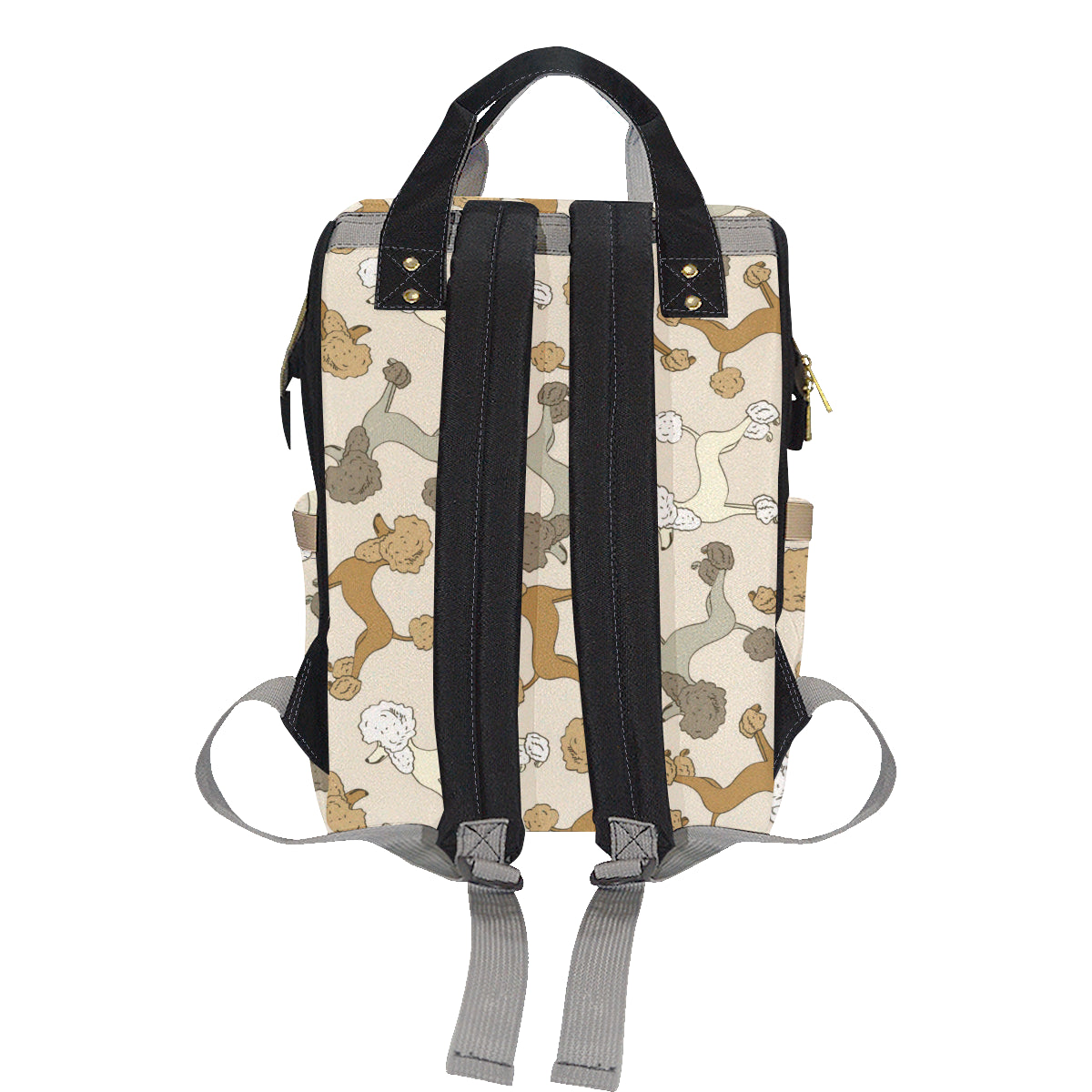 Poodle Pattern Print Design A01 Diaper Bag Backpack