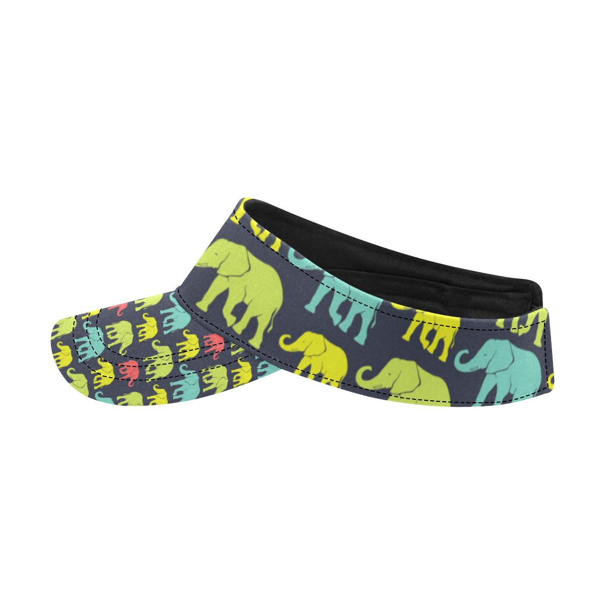Elephant Neon Color Print Pattern Unisex Sun Visor