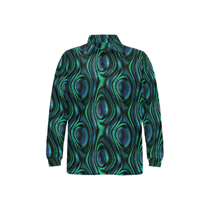 Abalone Pattern Print Design 01 Long Sleeve Polo Shirt For Men's