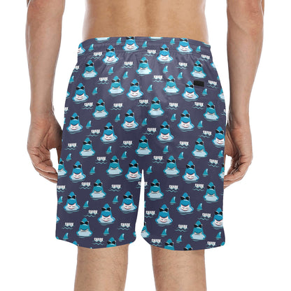 Shark Print Design LKS309 Men's Swim Trunks Beach Shorts