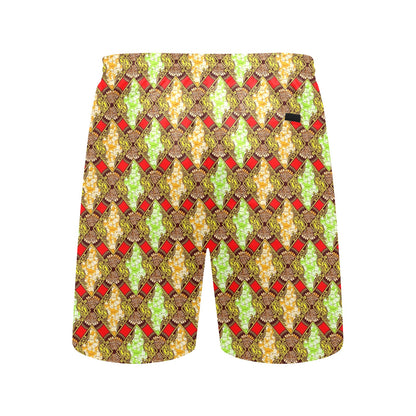 African Classic Print Pattern Men's Swim Trunks Beach Shorts