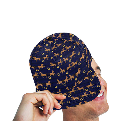 Horse Luxury Themed Pattern Print Snapback Cap