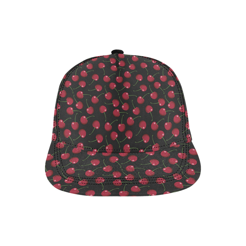 Cherry Black Background Snapback Cap