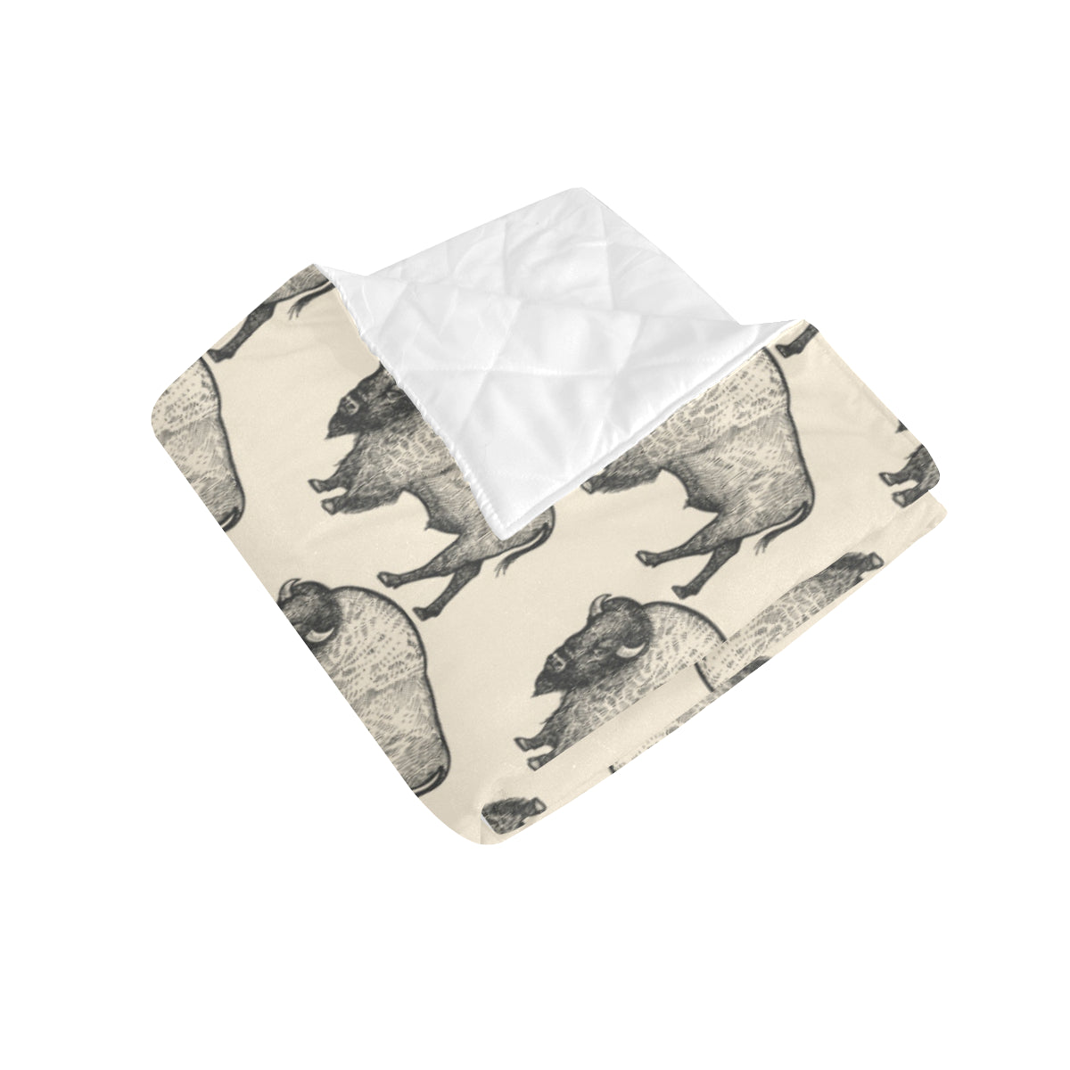 Bison Pattern Print Design 02 Premium Quilt