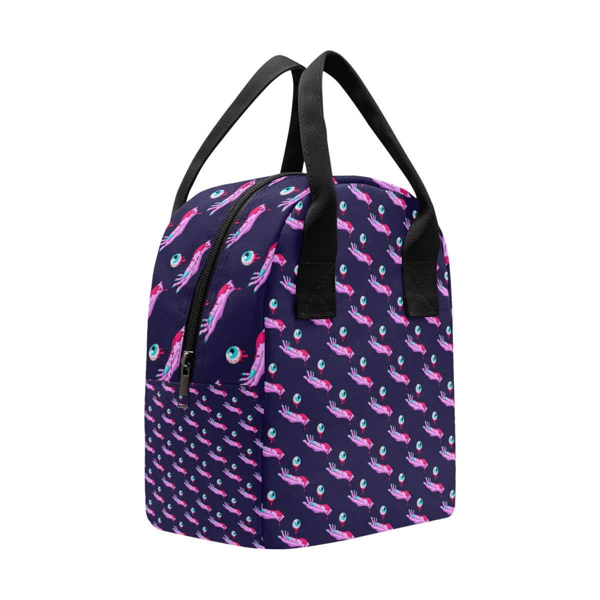 Zombie Pink Hand Design Pattern Print Insulated Lunch Bag