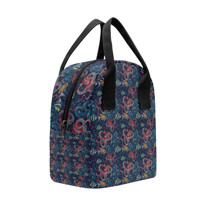 Octopus Deep Sea Print Themed Insulated Lunch Bag