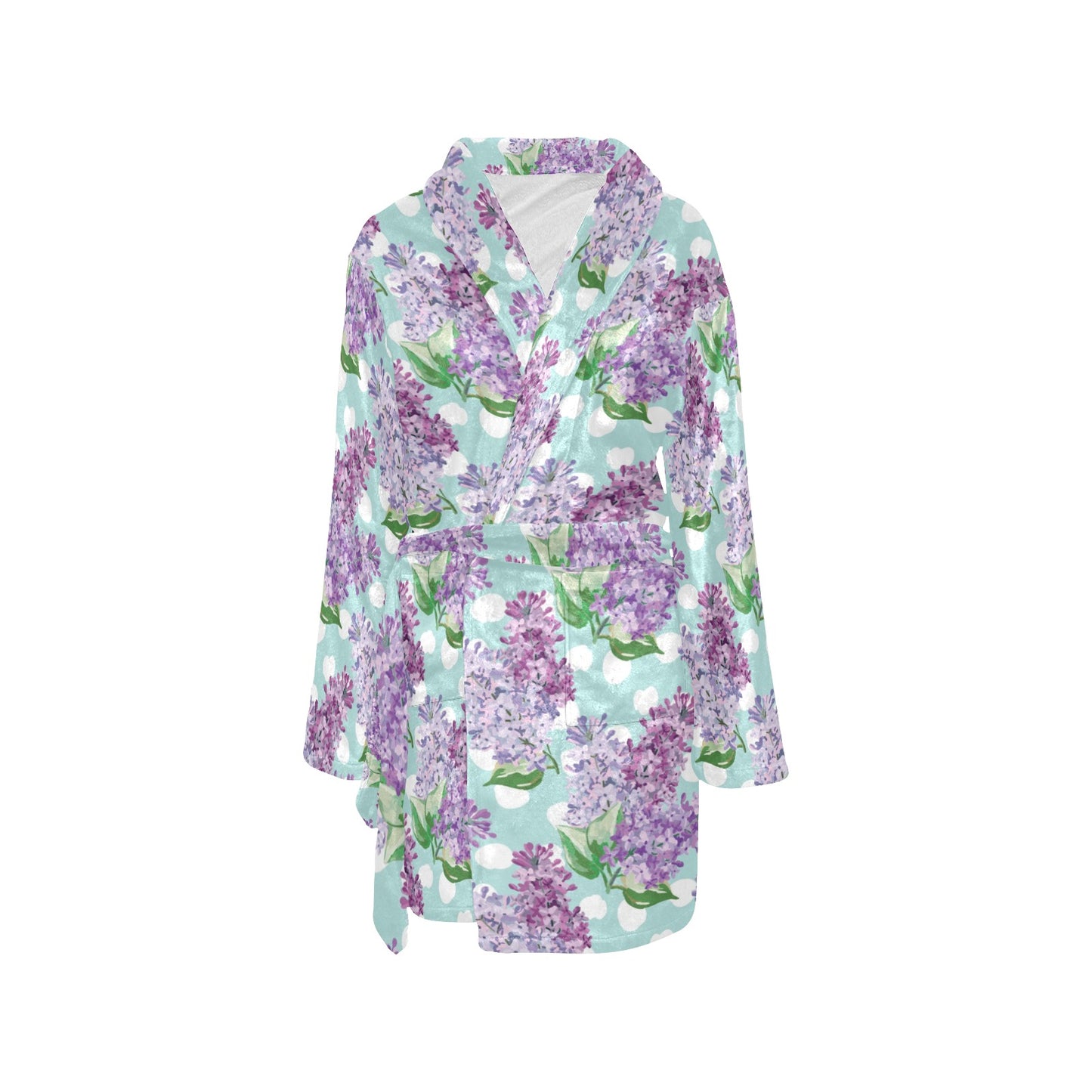 Lilac Pattern Print Design 02 Women's Fleece Robe