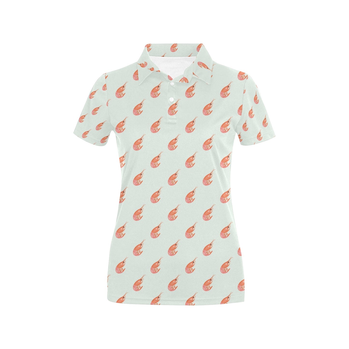 Shrimp Print Design LKS304 Women's Polo Shirt