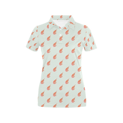 Shrimp Print Design LKS304 Women's Polo Shirt