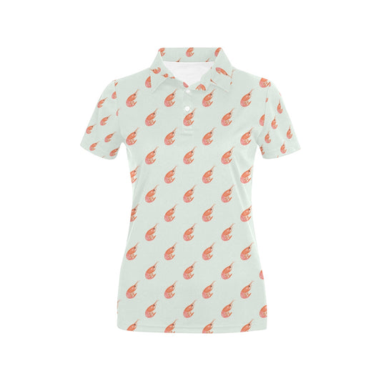 Shrimp Print Design LKS304 Women's Polo Shirt