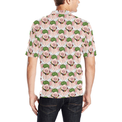 Pig Print Design LKS403 Men Polo Shirt